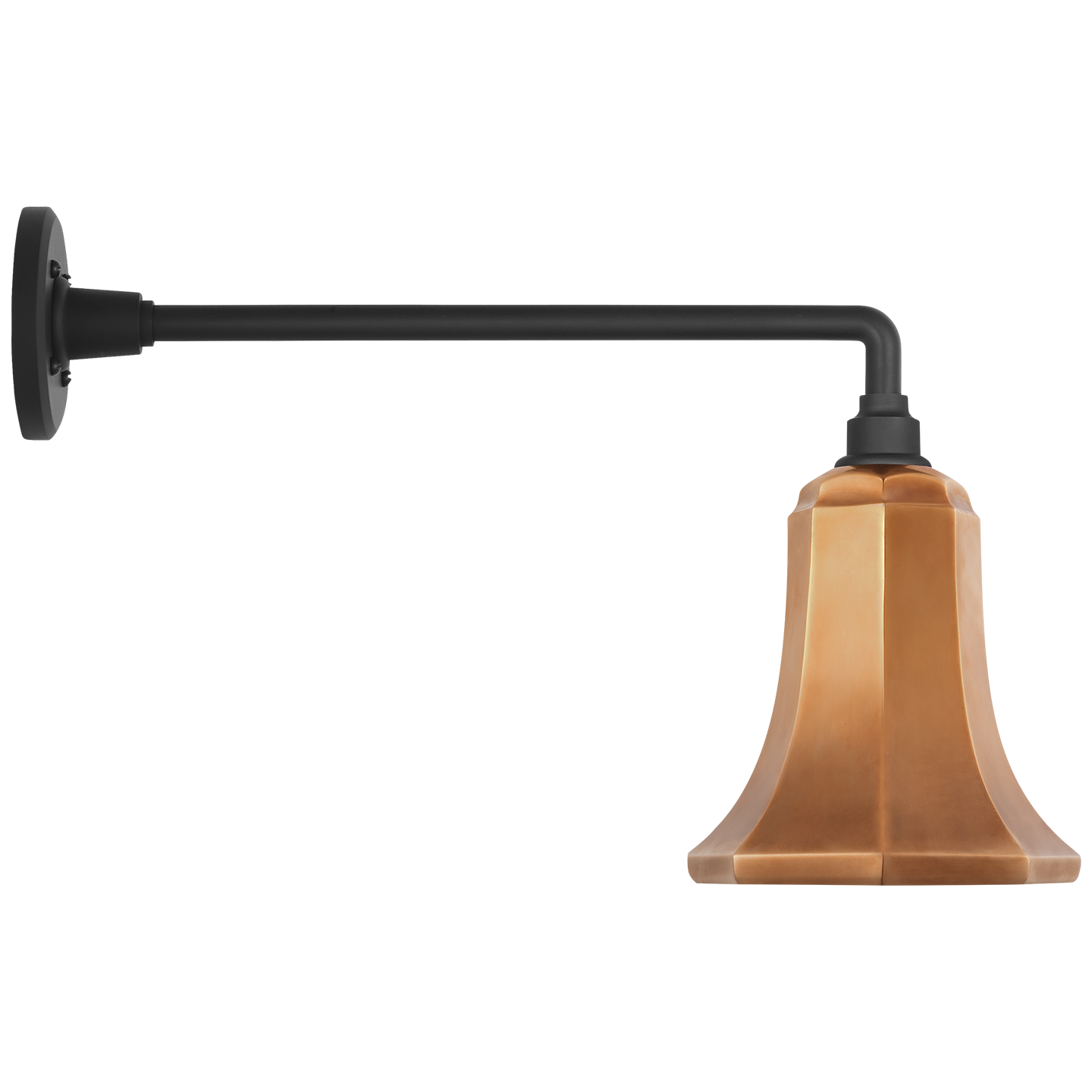 Academy 17.5" Mack Barn Light | Matte Black | 7.5 | 7.5" Soft Copper Savannah Shade