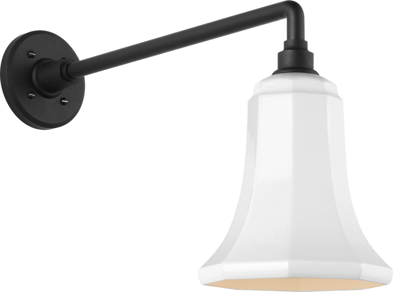Academy 17.5" Mack Barn Light | Matte Black | 7.5 | 7.5" White Savannah Shade