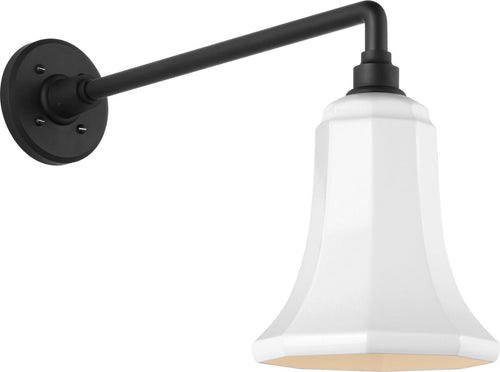 Academy 17.5" Mack Barn Light | Matte Black | 7.5 | 7.5" White Savannah Shade