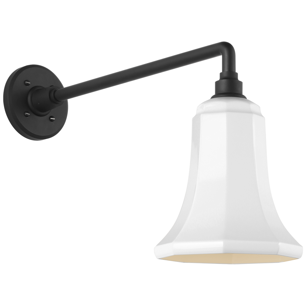 Academy 17.5" Mack Barn Light | Matte Black | 7.5 | 7.5" White Savannah Shade