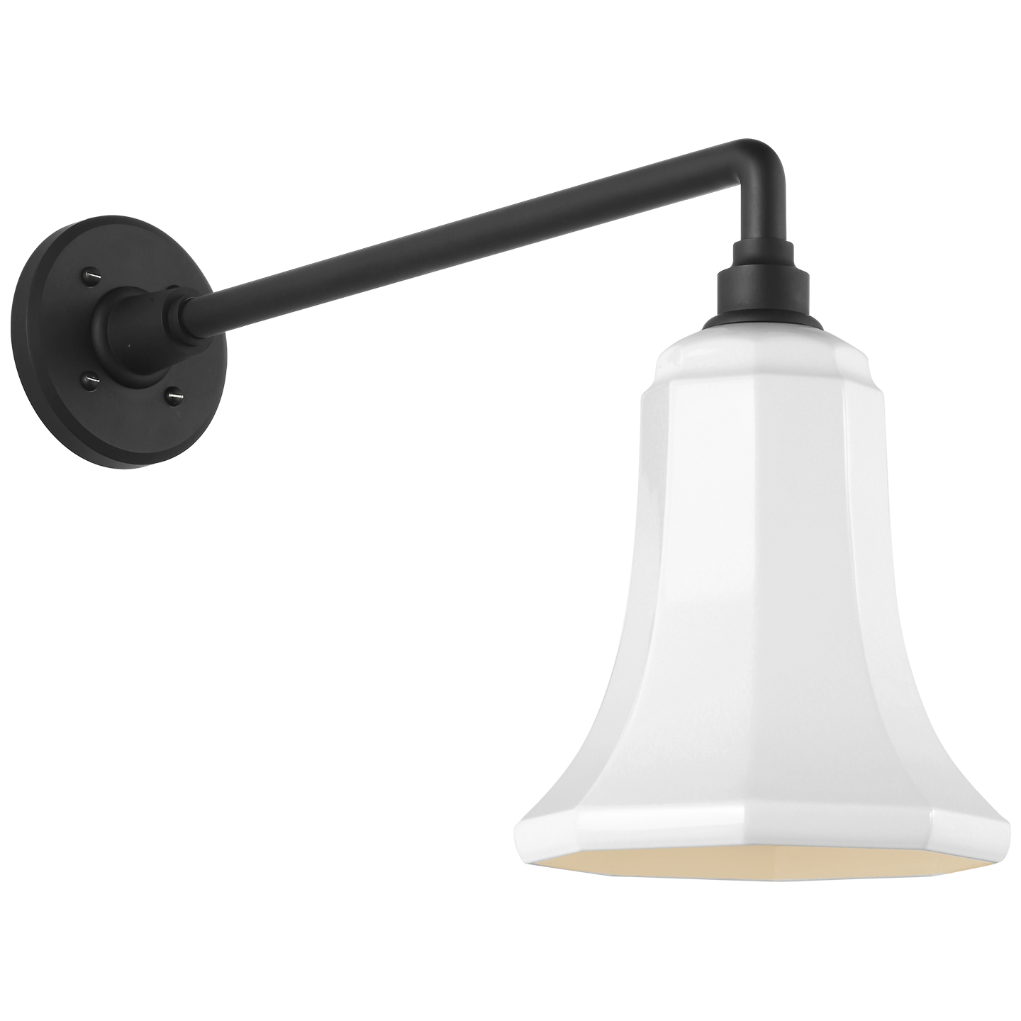 Academy 17.5" Mack Barn Light | Matte Black | 7.5 | 7.5" White Savannah Shade