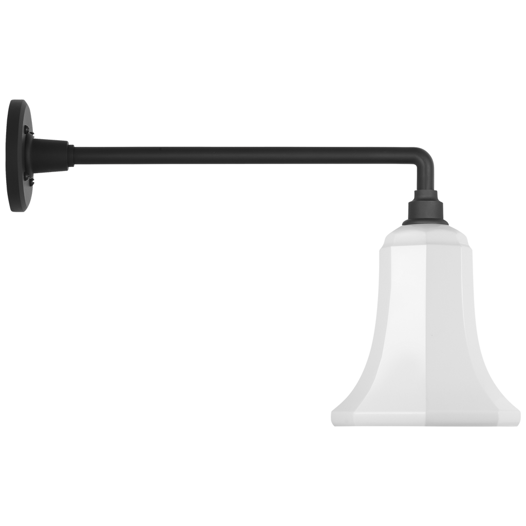 Academy 17.5" Mack Barn Light | Matte Black | 7.5 | 7.5" White Savannah Shade