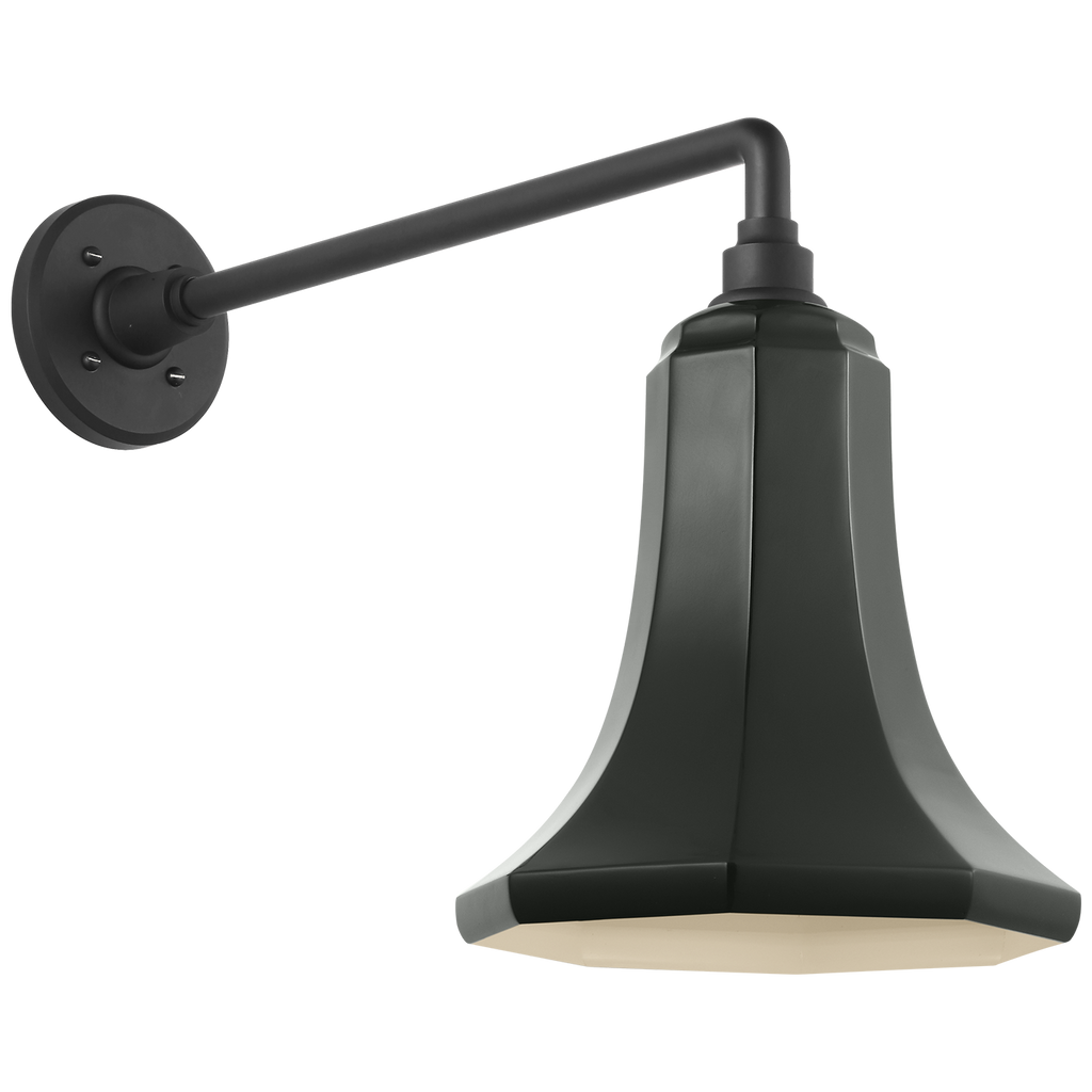 Academy 17.5" Mack Barn Light | Matte Black | 9.25 | 9.25" Green Savannah Shade