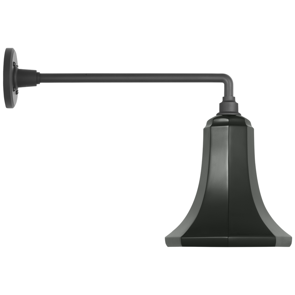 Academy 17.5" Mack Barn Light | Matte Black | 9.25 | 9.25" Green Savannah Shade