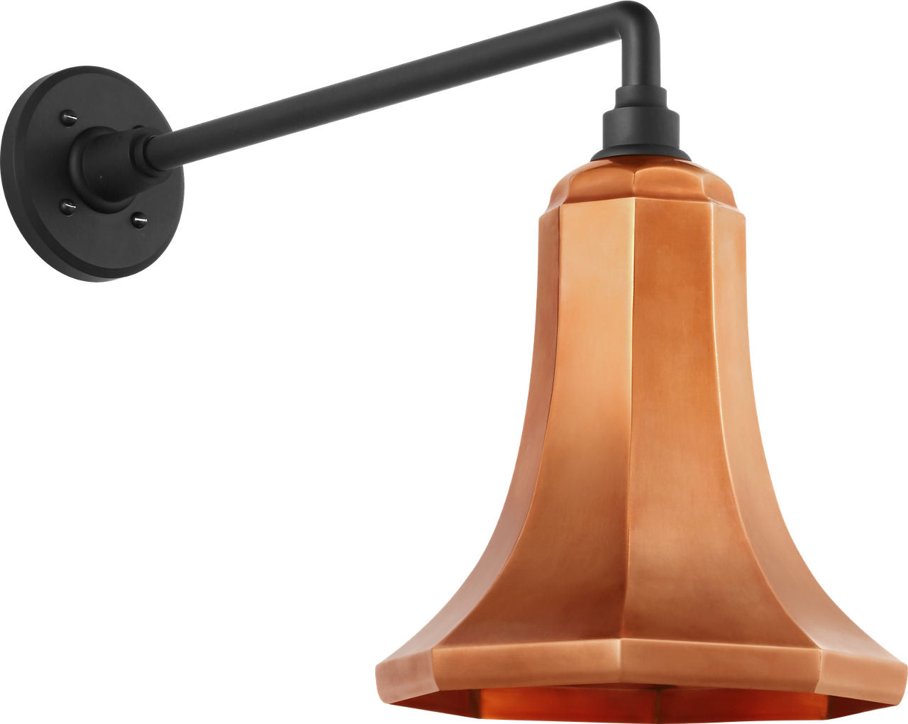 Academy 17.5" Mack Barn Light | Matte Black | 9.25 | 9.25" Soft Copper Savannah Shade