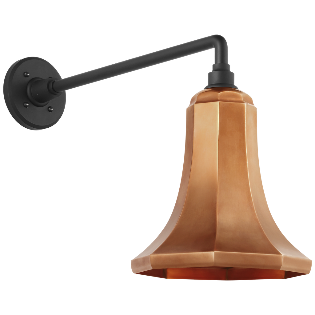 Academy 17.5" Mack Barn Light | Matte Black | 9.25 | 9.25" Soft Copper Savannah Shade