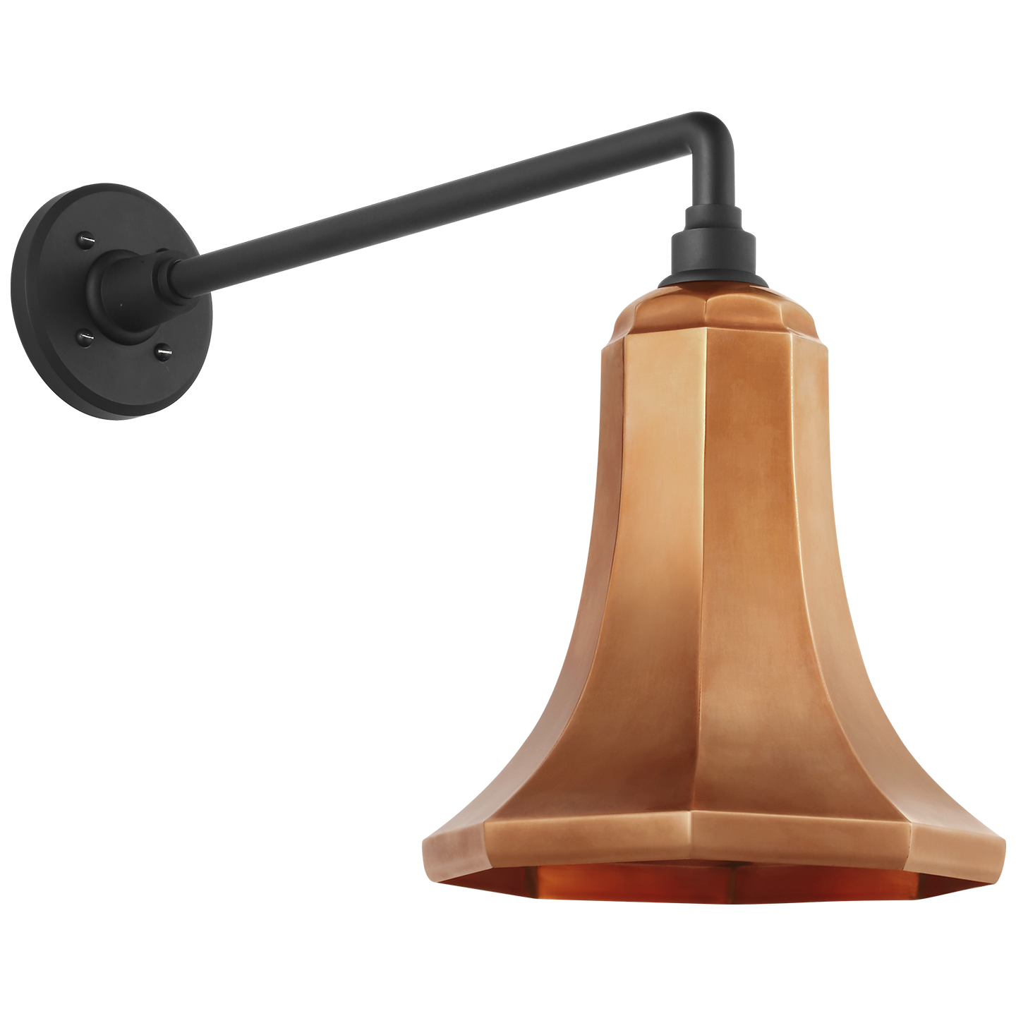 Academy 17.5" Mack Barn Light | Matte Black | 9.25 | 9.25" Soft Copper Savannah Shade