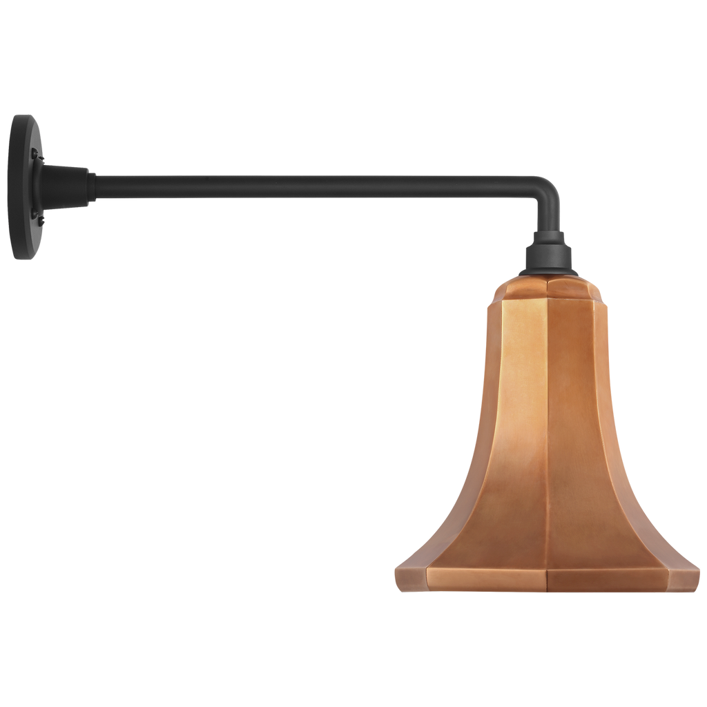 Academy 17.5" Mack Barn Light | Matte Black | 9.25 | 9.25" Soft Copper Savannah Shade