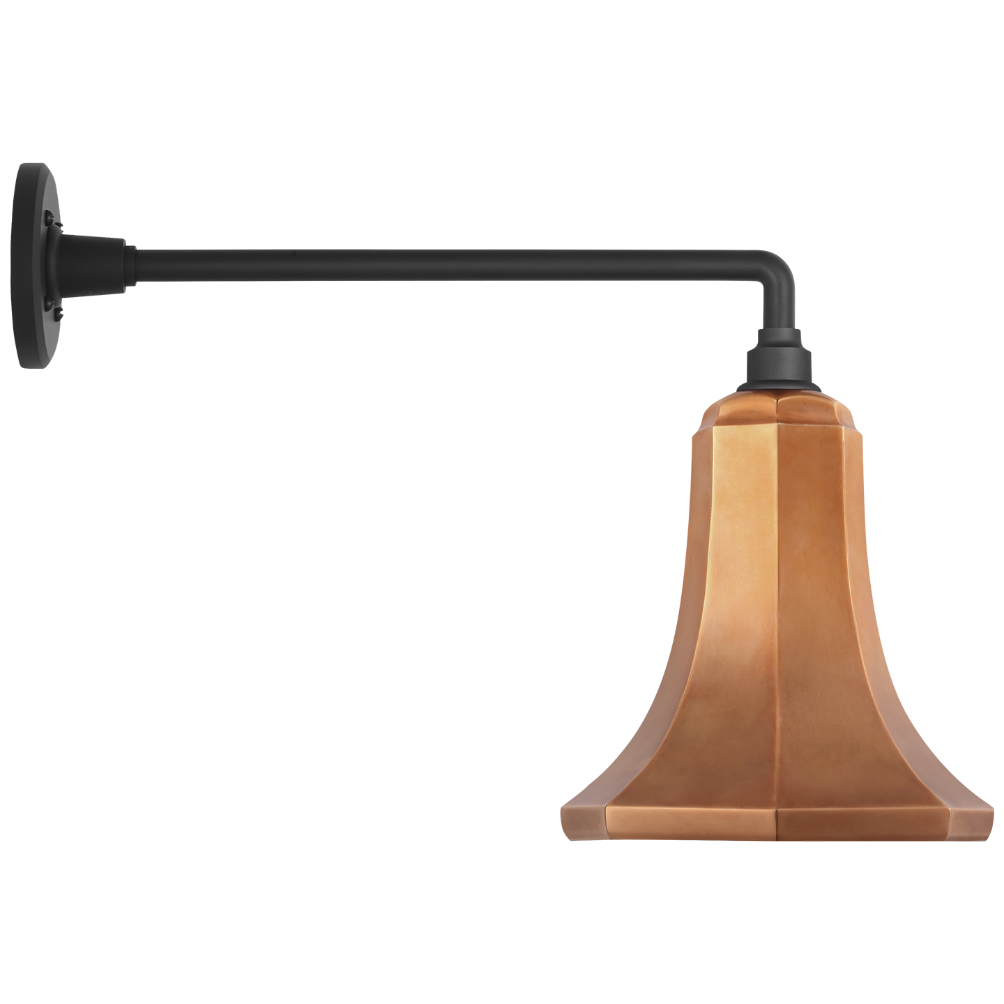 Academy 17.5" Mack Barn Light | Matte Black | 9.25 | 9.25" Soft Copper Savannah Shade