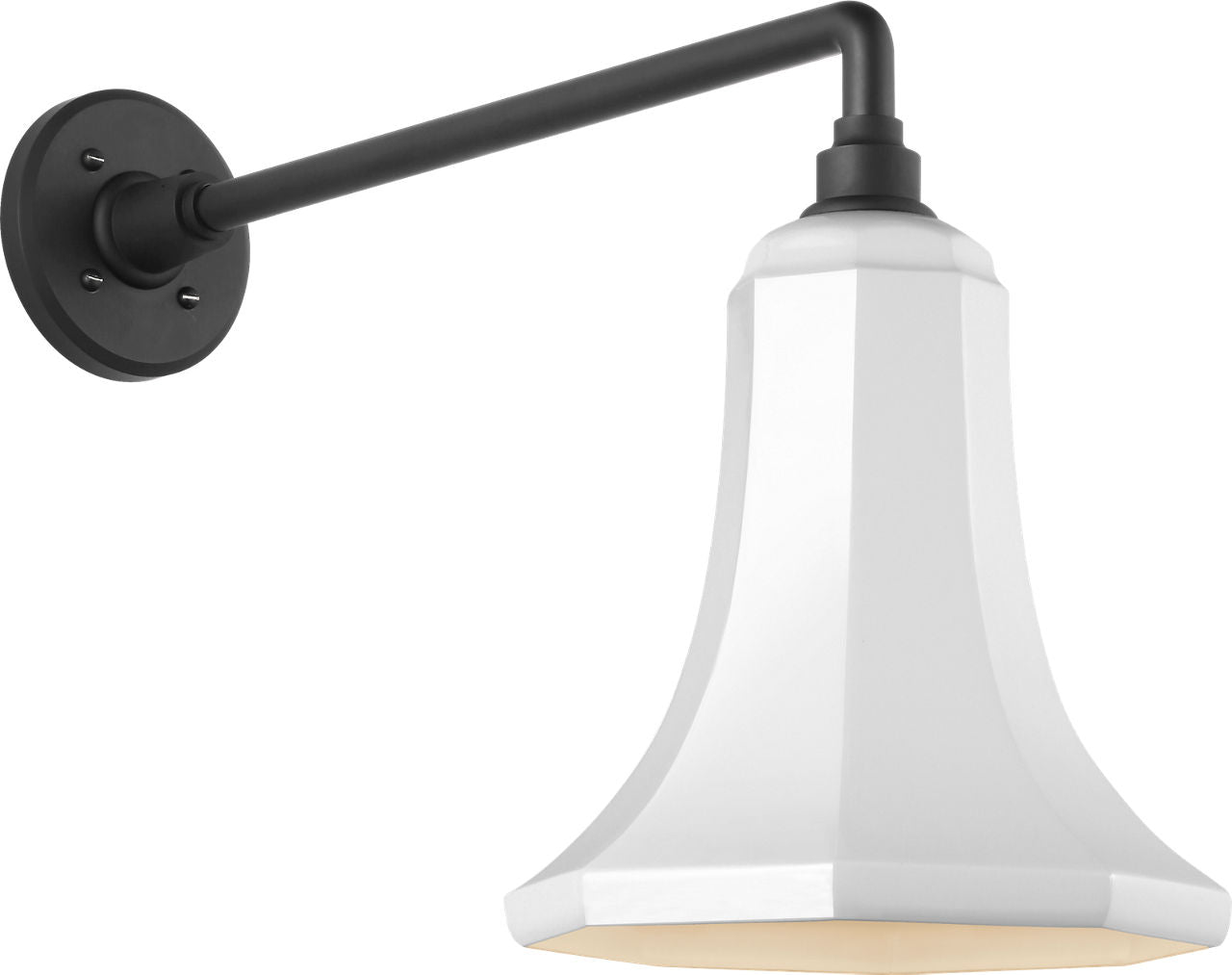 Academy 17.5" Mack Barn Light | Matte Black | 9.25 | 9.25" White Savannah Shade