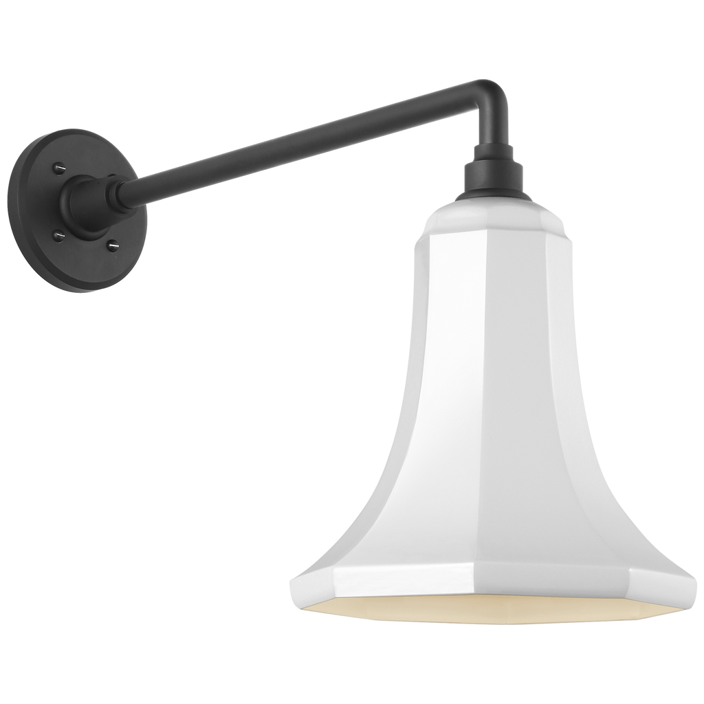 Academy 17.5" Mack Barn Light | Matte Black | 9.25 | 9.25" White Savannah Shade
