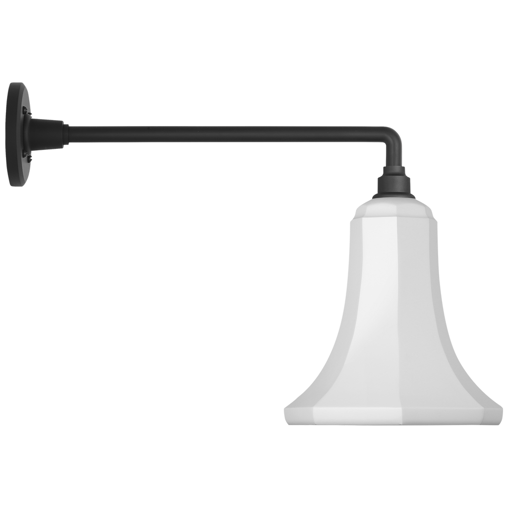 Academy 17.5" Mack Barn Light | Matte Black | 9.25 | 9.25" White Savannah Shade