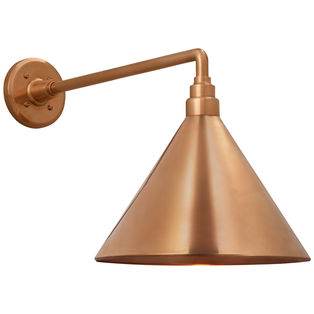 Academy 17.5" Mack Barn Light | Soft Copper | 12.5 | 12.5" Soft Copper Conical Savannah Shade