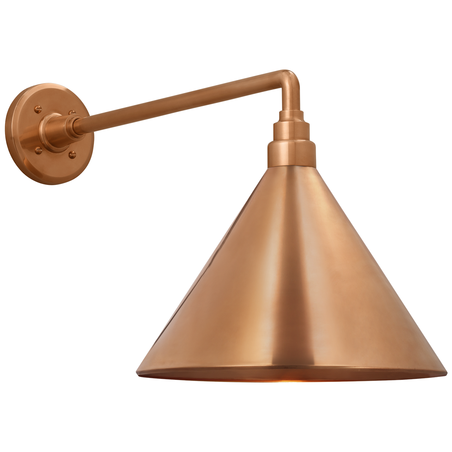 Academy 17.5" Mack Barn Light | Soft Copper | 12.5 | 12.5" Soft Copper Conical Savannah Shade