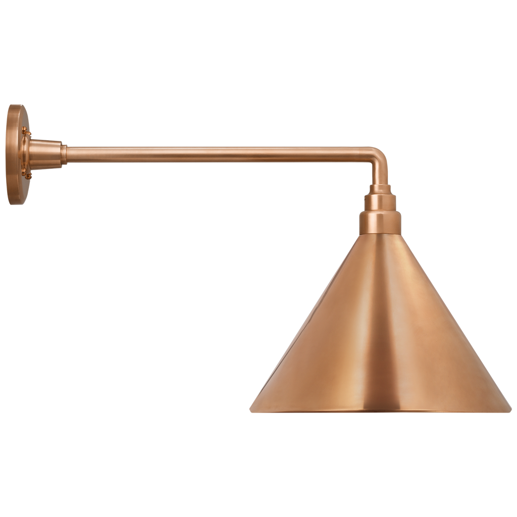 Academy 17.5" Mack Barn Light | Soft Copper | 12.5 | 12.5" Soft Copper Conical Savannah Shade