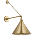 Academy 17.5" Anchored Mack Barn Light | Hand-Rubbed Antique Brass | 12.5 | 12.5" Hand-Rubbed Antique Brass Conical Savannah Shade