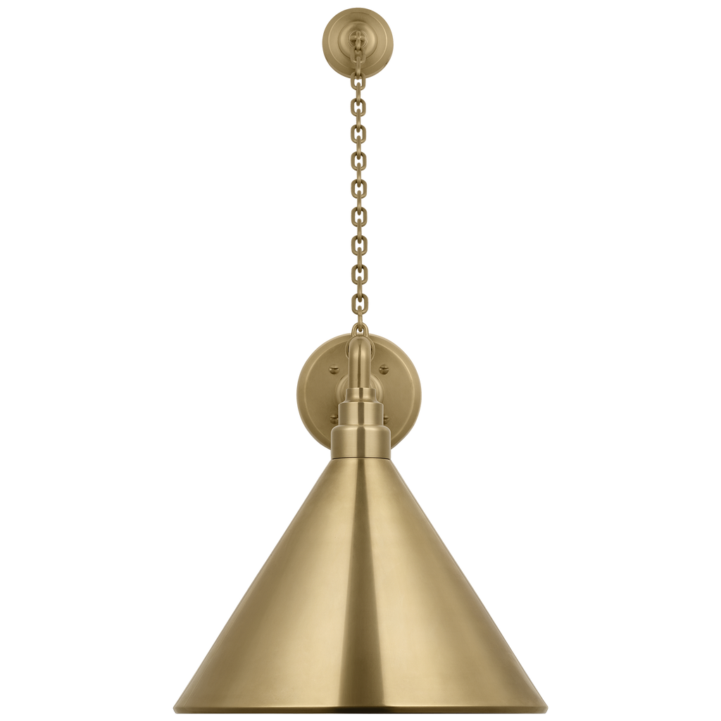 Academy 17.5" Anchored Mack Barn Light | Hand-Rubbed Antique Brass | 12.5 | 12.5" Hand-Rubbed Antique Brass Conical Savannah Shade