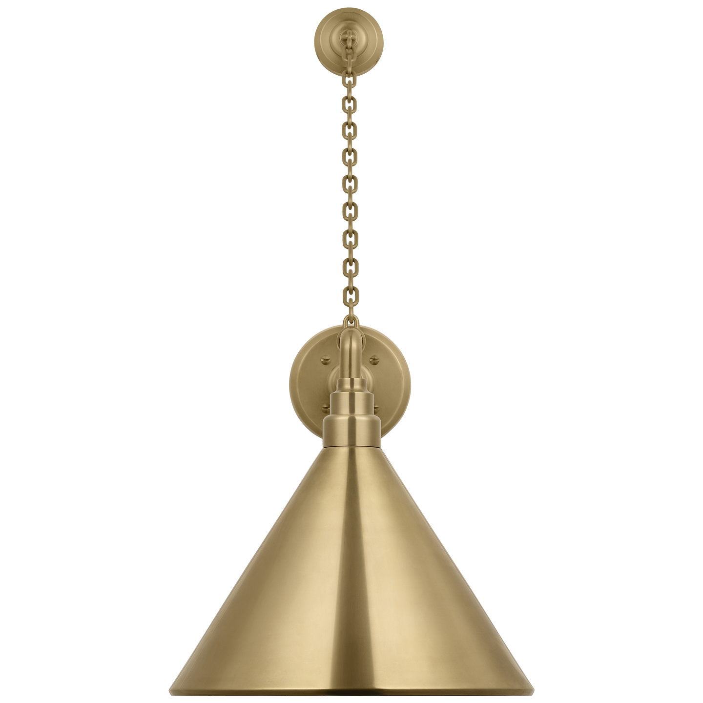Academy 17.5" Anchored Mack Barn Light | Hand-Rubbed Antique Brass | 12.5 | 12.5" Hand-Rubbed Antique Brass Conical Savannah Shade