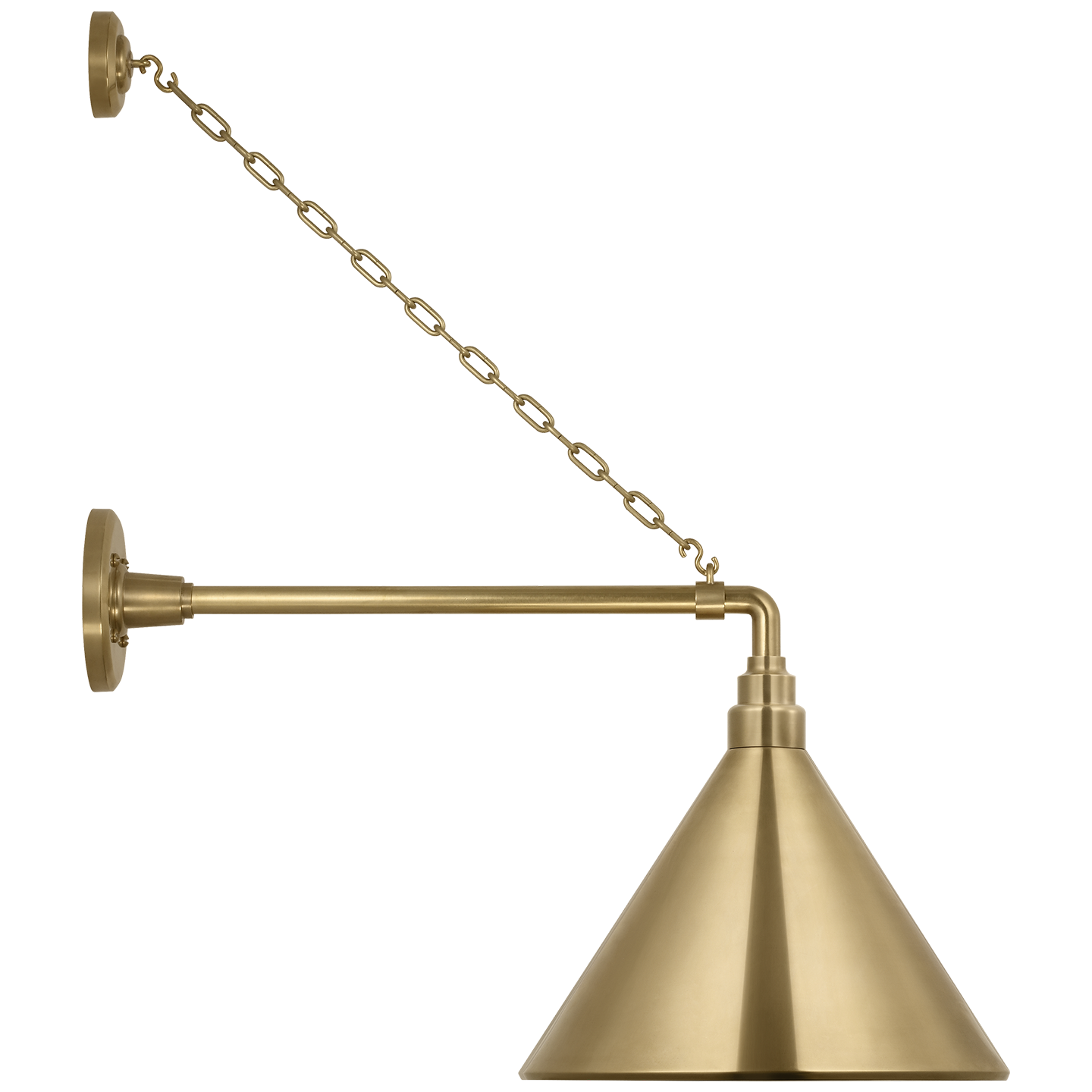 Academy 17.5" Anchored Mack Barn Light | Hand-Rubbed Antique Brass | 12.5 | 12.5" Hand-Rubbed Antique Brass Conical Savannah Shade