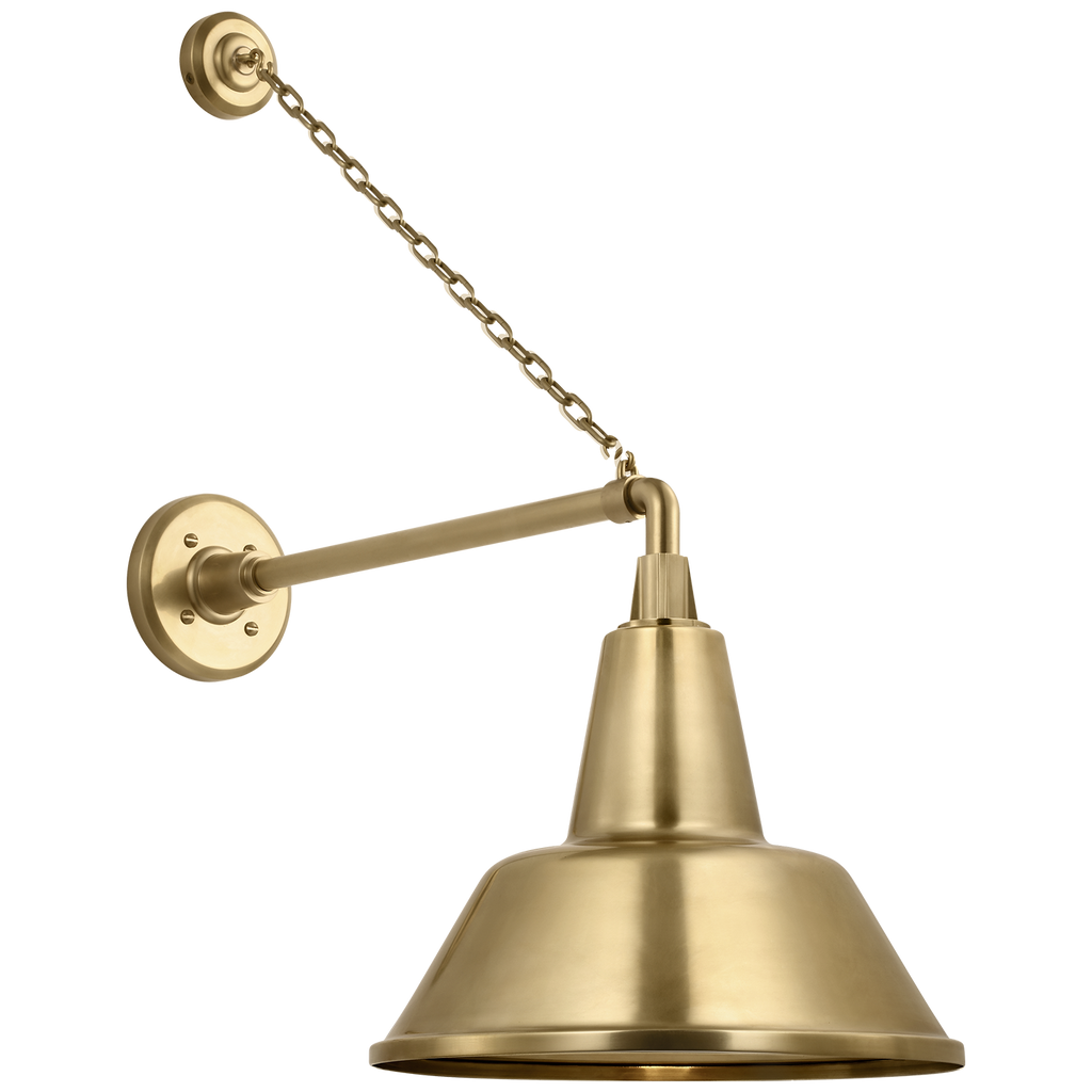 Academy 17.5" Anchored Mack Barn Light | Hand-Rubbed Antique Brass | 12.5 | 12.5" Hand-Rubbed Antique Brass Bowers Shade