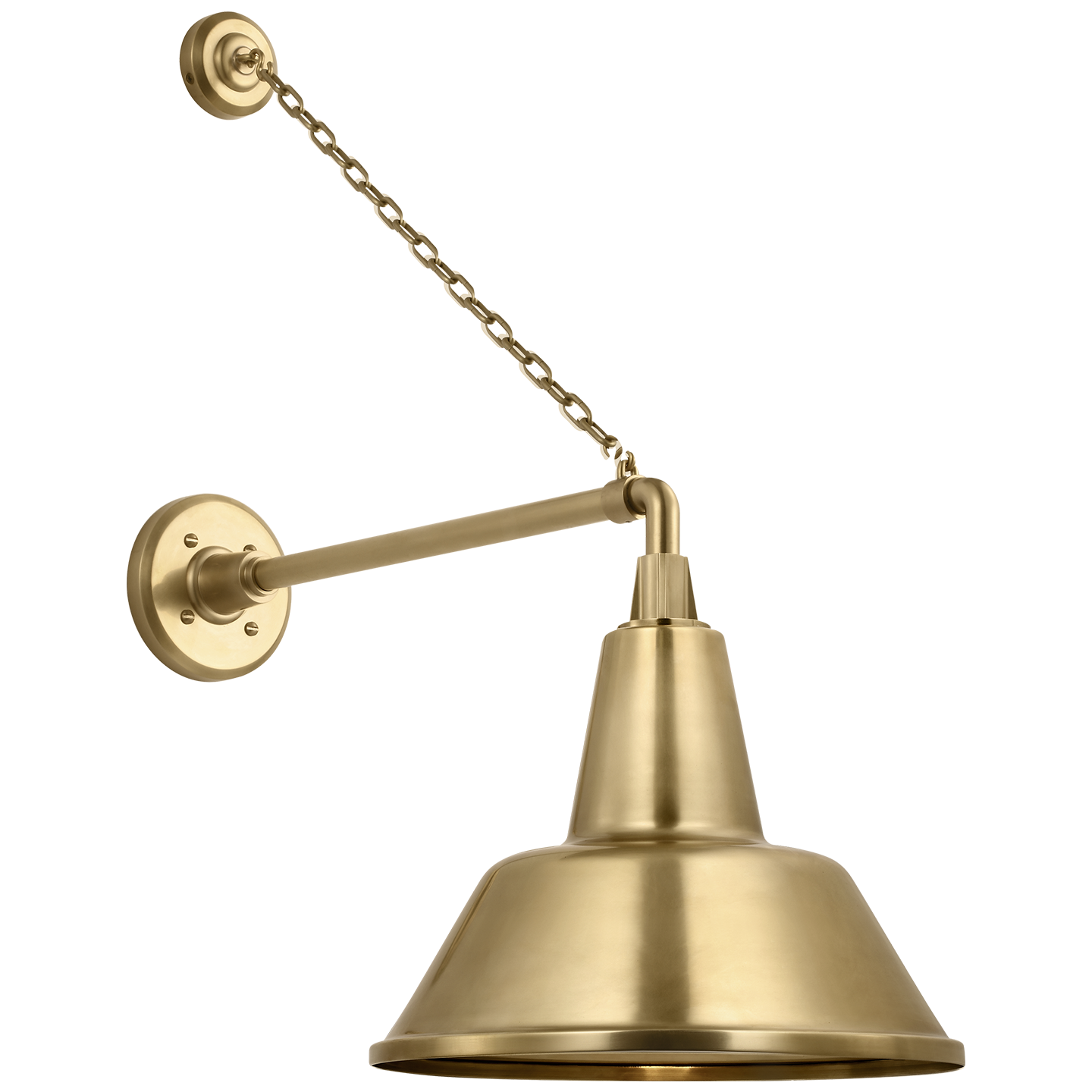 Academy 17.5" Anchored Mack Barn Light | Hand-Rubbed Antique Brass | 12.5 | 12.5" Hand-Rubbed Antique Brass Bowers Shade
