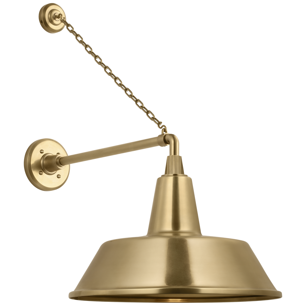 Academy 17.5" Anchored Mack Barn Light | Hand-Rubbed Antique Brass | 16 | 16" Hand-Rubbed Antique Brass Bowers Shade
