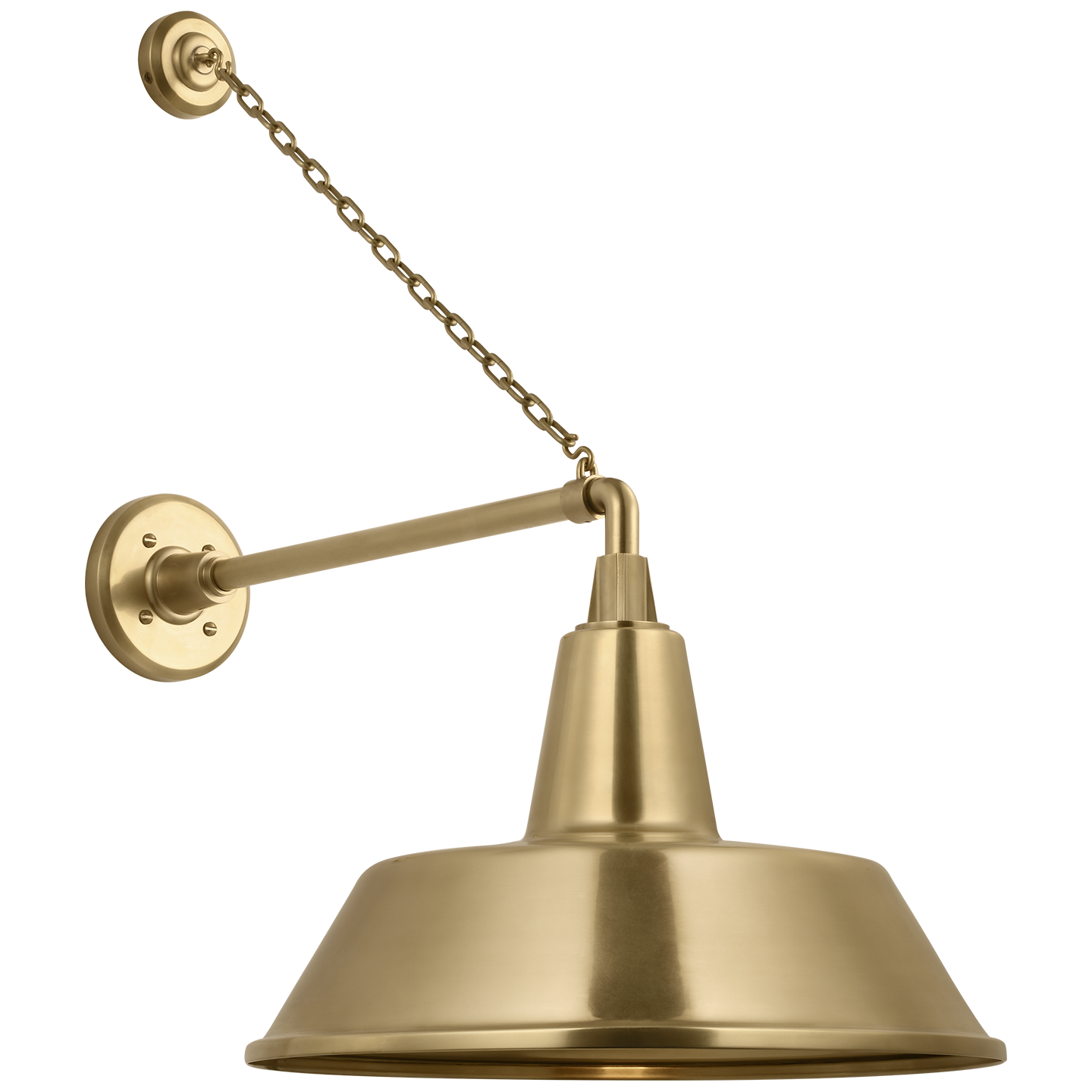 Academy 17.5" Anchored Mack Barn Light | Hand-Rubbed Antique Brass | 16 | 16" Hand-Rubbed Antique Brass Bowers Shade