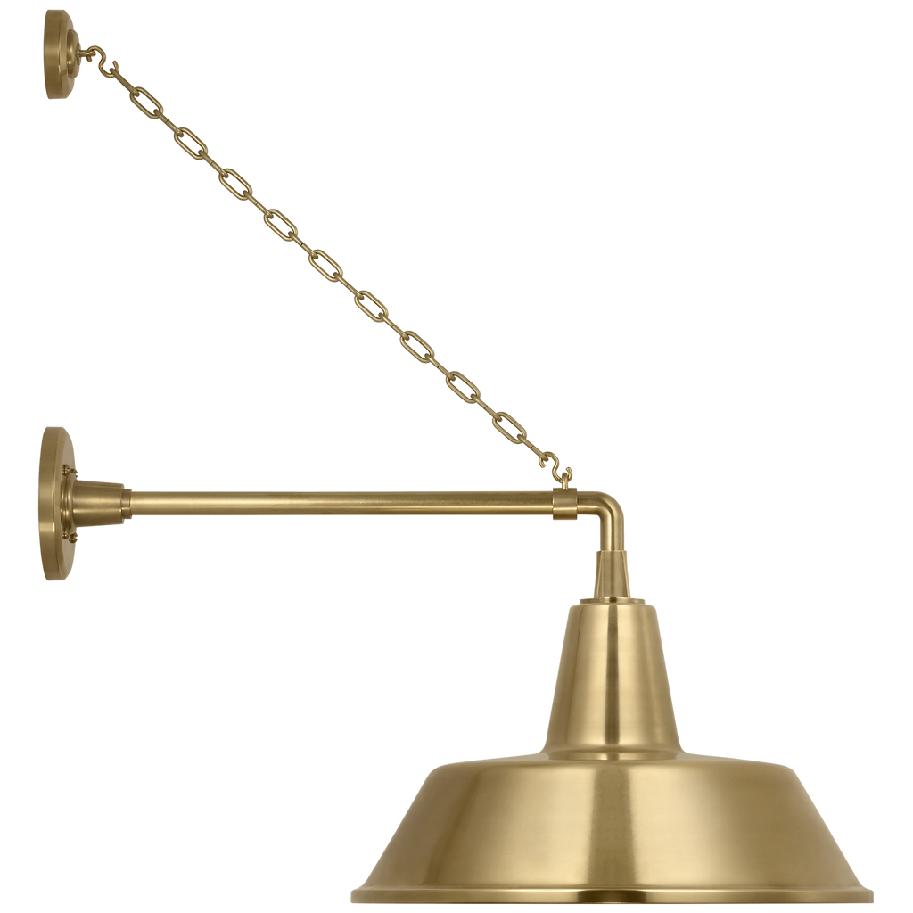 Academy 17.5" Anchored Mack Barn Light | Hand-Rubbed Antique Brass | 16 | 16" Hand-Rubbed Antique Brass Bowers Shade