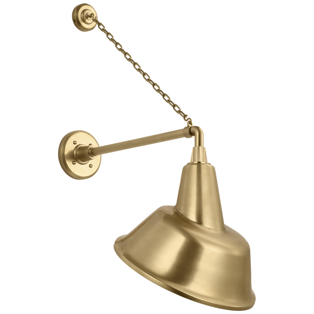 Academy 17.5" Anchored Mack Barn Light | Hand-Rubbed Antique Brass | 12.5 | 12.5" Hand-Rubbed Antique Brass Tilted Bowers Shade