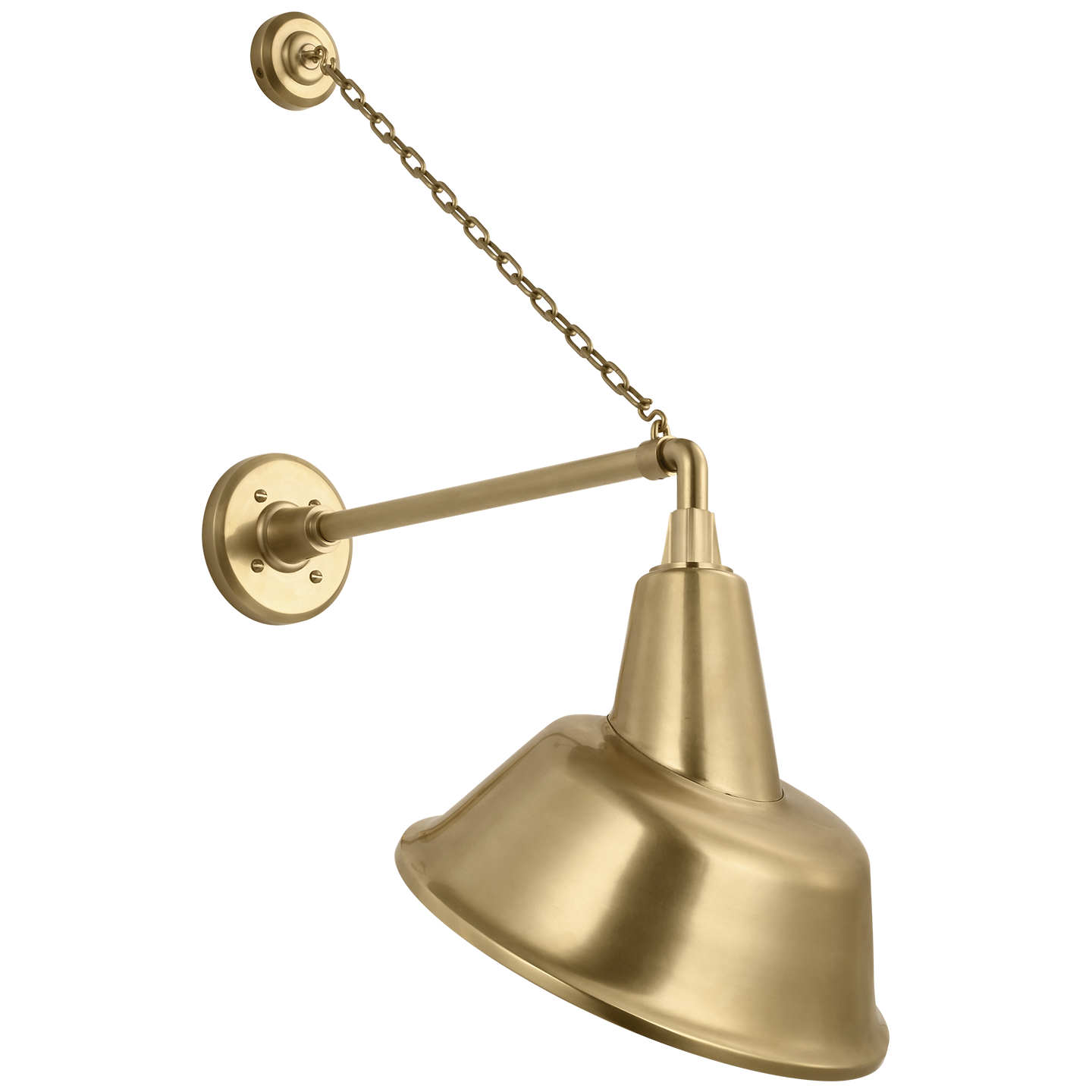 Academy 17.5" Anchored Mack Barn Light | Hand-Rubbed Antique Brass | 12.5 | 12.5" Hand-Rubbed Antique Brass Tilted Bowers Shade