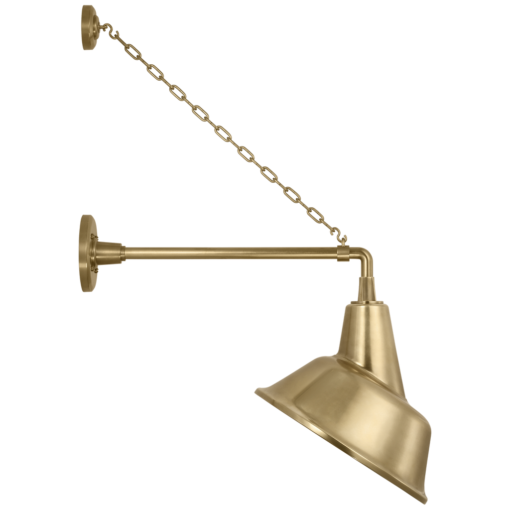 Academy 17.5" Anchored Mack Barn Light | Hand-Rubbed Antique Brass | 12.5 | 12.5" Hand-Rubbed Antique Brass Tilted Bowers Shade