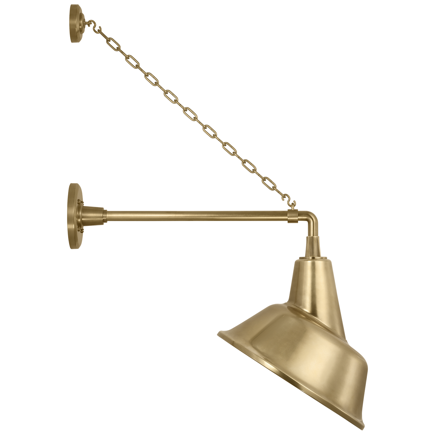 Academy 17.5" Anchored Mack Barn Light | Hand-Rubbed Antique Brass | 12.5 | 12.5" Hand-Rubbed Antique Brass Tilted Bowers Shade