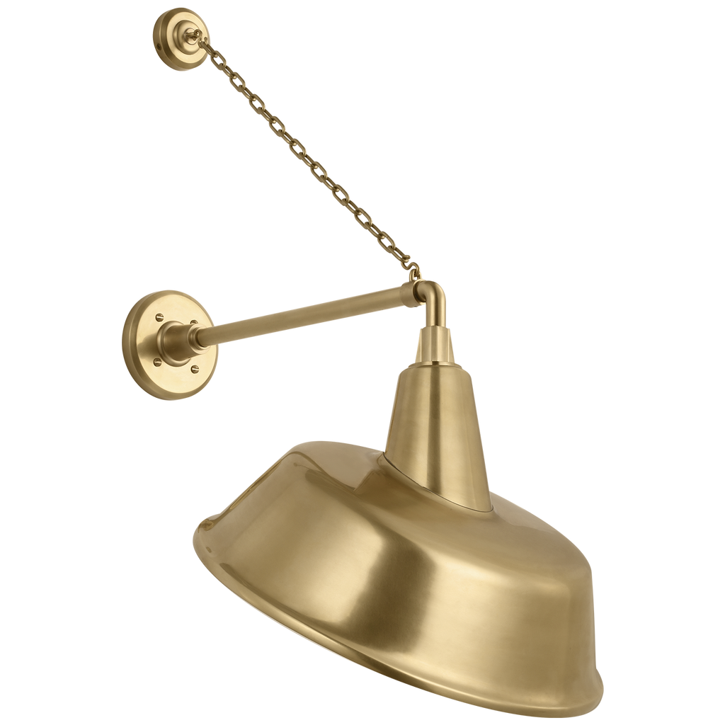 Academy 17.5" Anchored Mack Barn Light | Hand-Rubbed Antique Brass | 16 | 16" Hand-Rubbed Antique Brass Tilted Bowers Shade