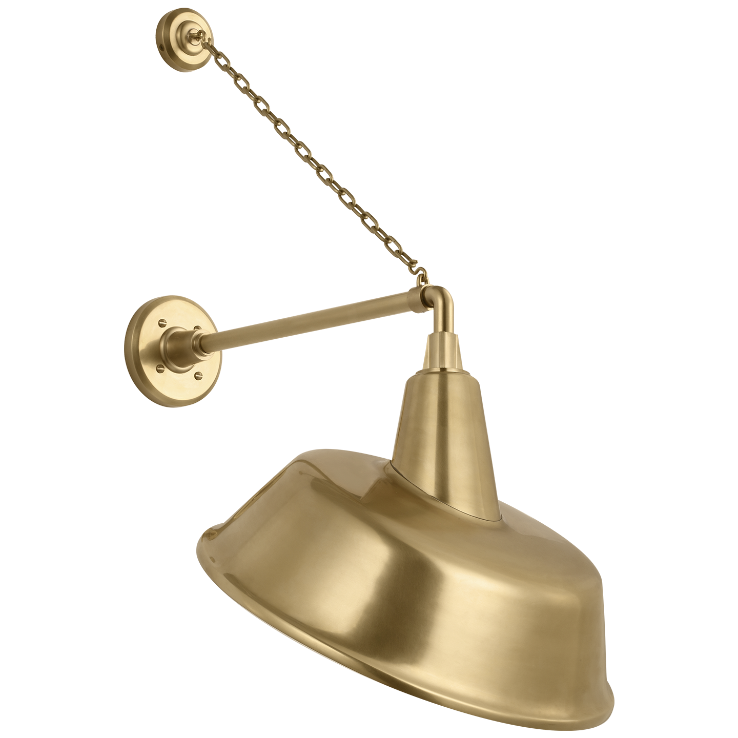 Academy 17.5" Anchored Mack Barn Light | Hand-Rubbed Antique Brass | 16 | 16" Hand-Rubbed Antique Brass Tilted Bowers Shade