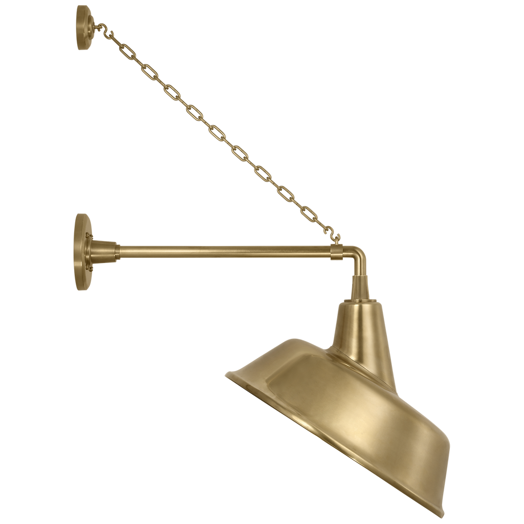 Academy 17.5" Anchored Mack Barn Light | Hand-Rubbed Antique Brass | 16 | 16" Hand-Rubbed Antique Brass Tilted Bowers Shade