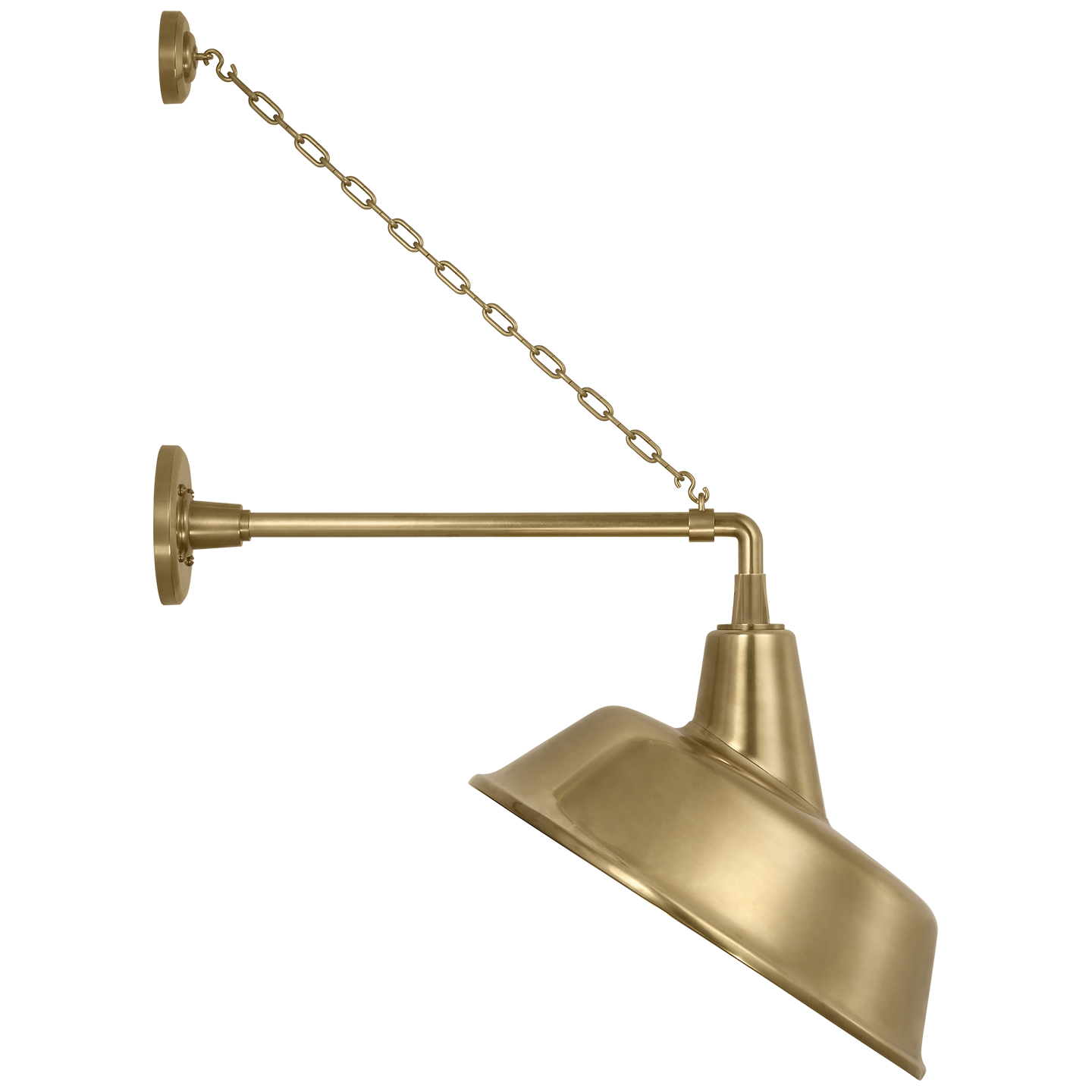 Academy 17.5" Anchored Mack Barn Light | Hand-Rubbed Antique Brass | 16 | 16" Hand-Rubbed Antique Brass Tilted Bowers Shade