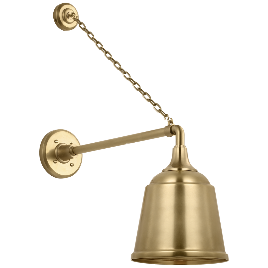 Academy 17.5" Anchored Mack Barn Light | Hand-Rubbed Antique Brass | 8 | 8" Hand-Rubbed Antique Brass Rockhouse Shade