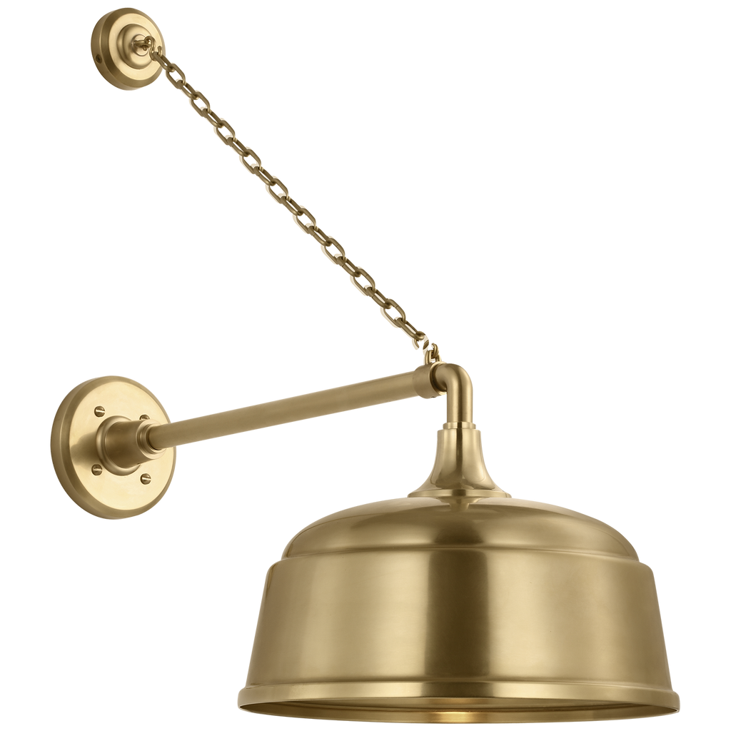 Academy 17.5" Anchored Mack Barn Light | Hand-Rubbed Antique Brass | 12.5 | 12.5" Hand-Rubbed Antique Brass Rockhouse Shade