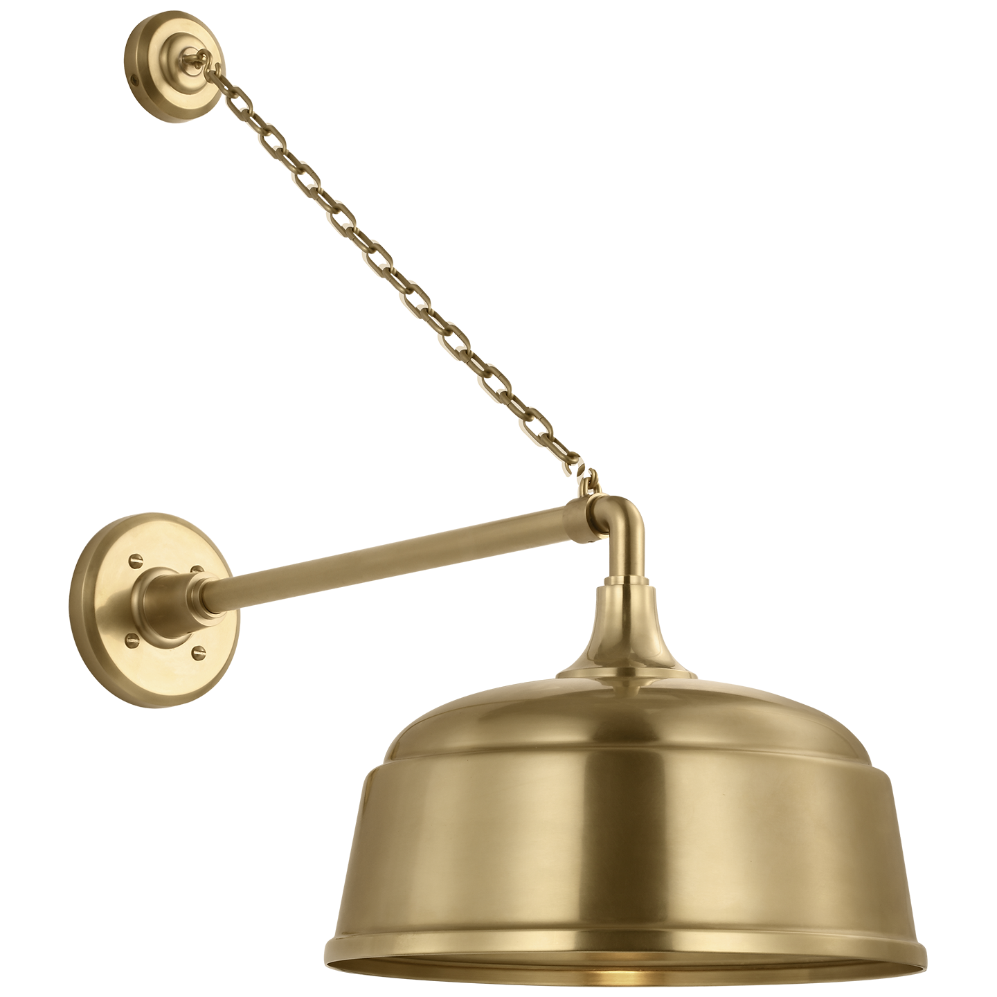 Academy 17.5" Anchored Mack Barn Light | Hand-Rubbed Antique Brass | 12.5 | 12.5" Hand-Rubbed Antique Brass Rockhouse Shade