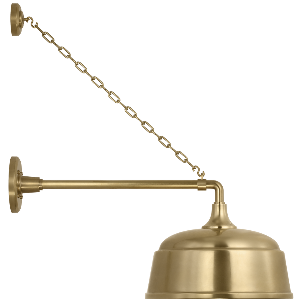 Academy 17.5" Anchored Mack Barn Light | Hand-Rubbed Antique Brass | 12.5 | 12.5" Hand-Rubbed Antique Brass Rockhouse Shade
