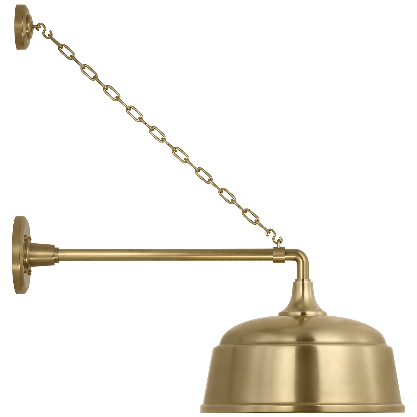 Academy 17.5" Anchored Mack Barn Light | Hand-Rubbed Antique Brass | 12.5 | 12.5" Hand-Rubbed Antique Brass Rockhouse Shade