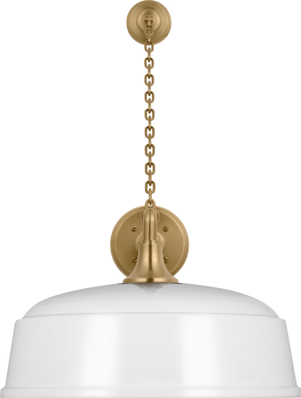 Academy 17.5" Anchored Mack Barn Light | Hand-Rubbed Antique Brass | 16 | 16" White Rockhouse Shade