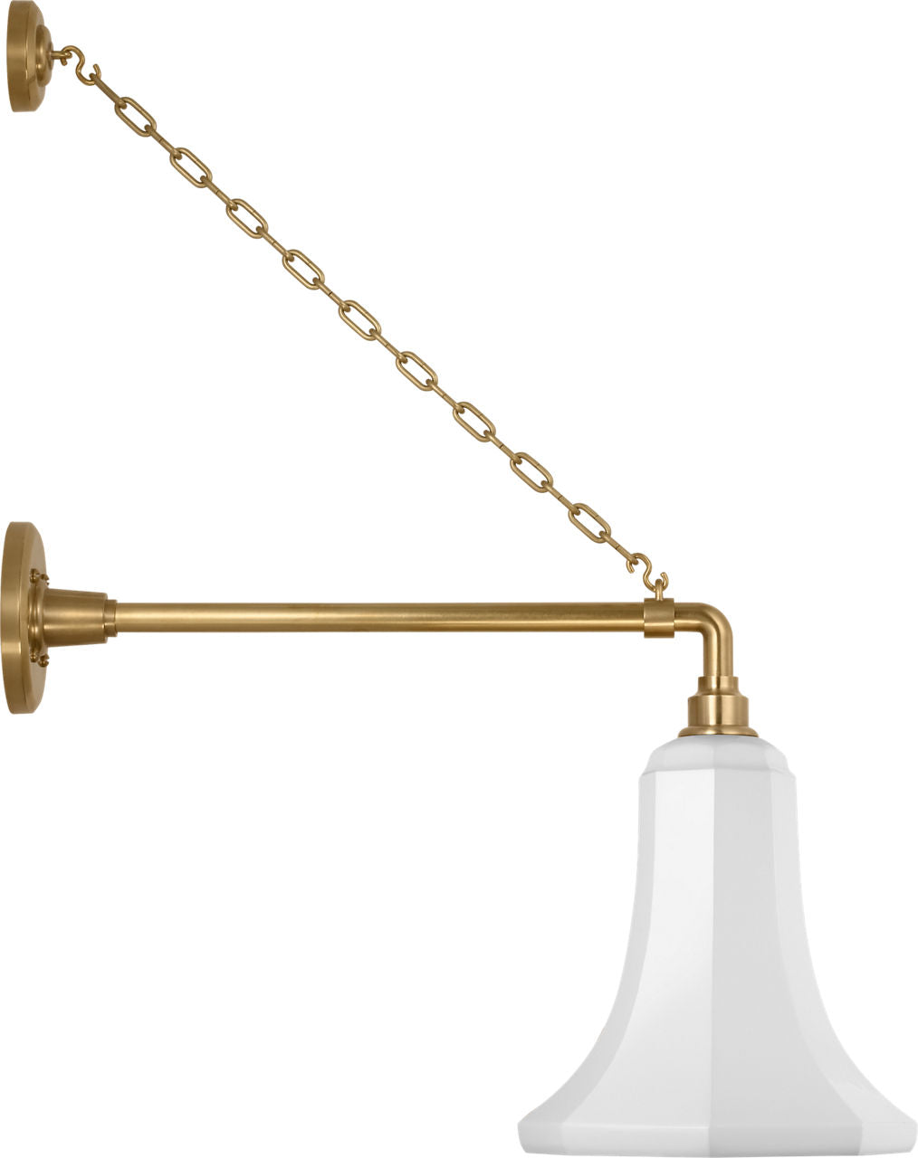 Academy 17.5" Anchored Mack Barn Light | Hand-Rubbed Antique Brass | 9.25 | 9.25" White Savannah Shade