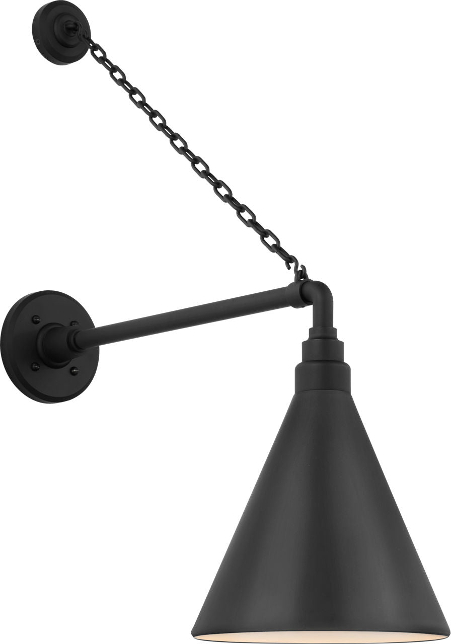 Academy 17.5" Anchored Mack Barn Light | Matte Black | 9 | 9" Matte Black Conical Savannah Shade