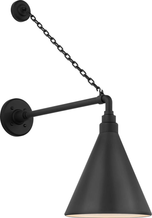 Academy 17.5" Anchored Mack Barn Light | Matte Black | 9 | 9" Matte Black Conical Savannah Shade