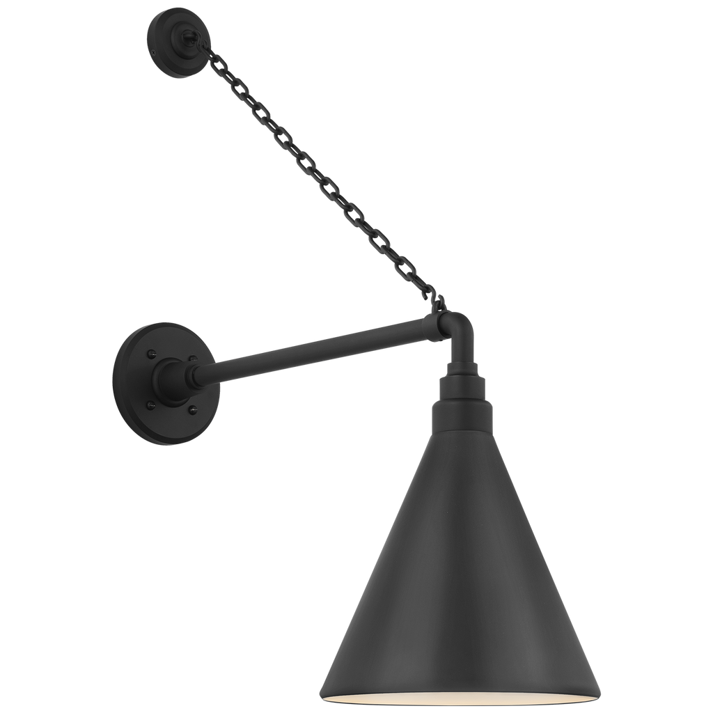 Academy 17.5" Anchored Mack Barn Light | Matte Black | 9 | 9" Matte Black Conical Savannah Shade
