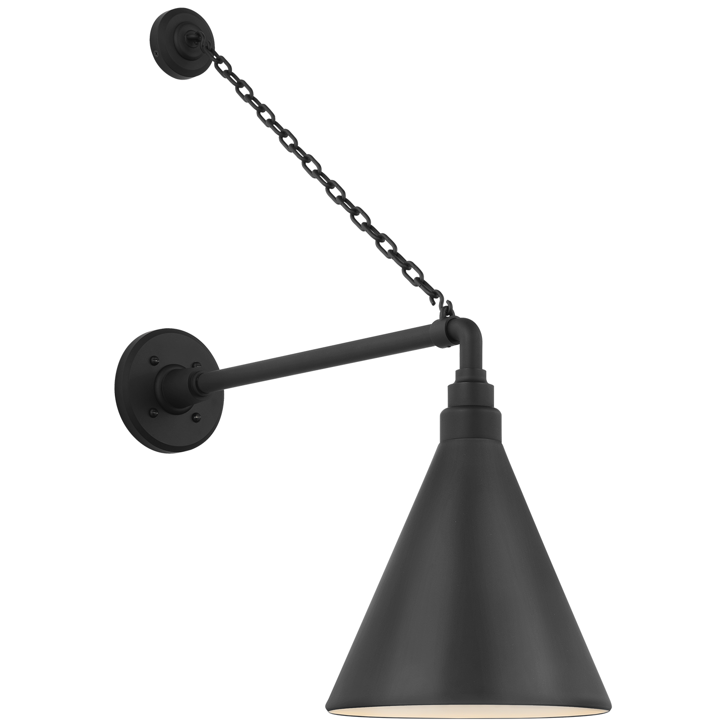 Academy 17.5" Anchored Mack Barn Light | Matte Black | 9 | 9" Matte Black Conical Savannah Shade