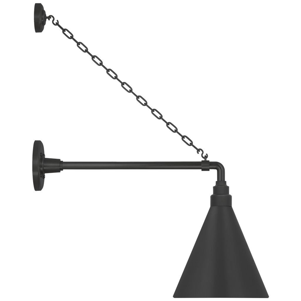 Academy 17.5" Anchored Mack Barn Light | Matte Black | 9 | 9" Matte Black Conical Savannah Shade
