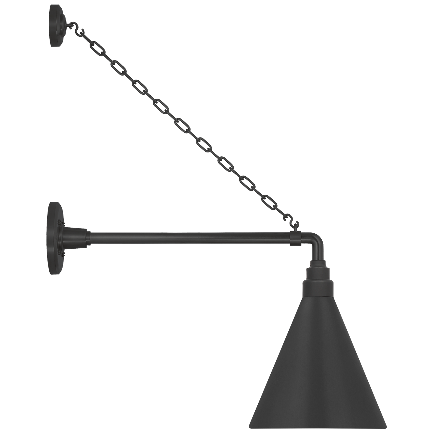 Academy 17.5" Anchored Mack Barn Light | Matte Black | 9 | 9" Matte Black Conical Savannah Shade