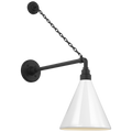 Academy 17.5" Anchored Mack Barn Light | Matte Black | 9 | 9" White Conical Savannah Shade